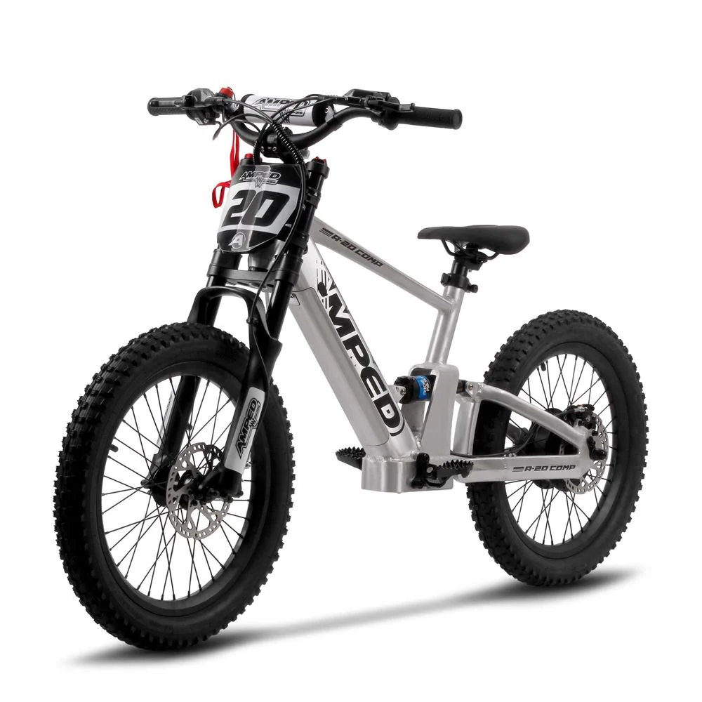 Amped A20 Comp Kids Electric Bike - Silver - Image 7