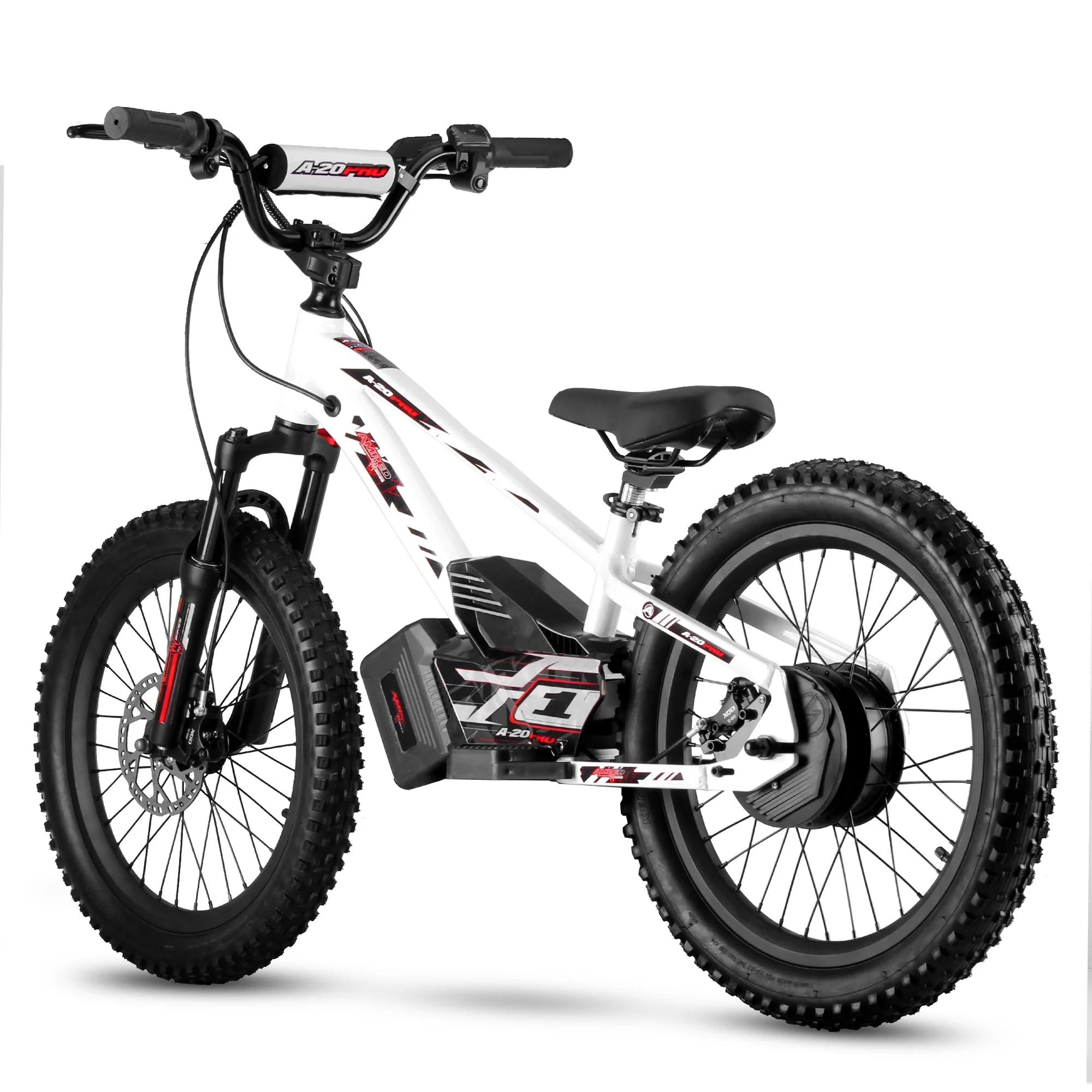 Amped A20 Pro Kids Electric Bike | White - Image 4