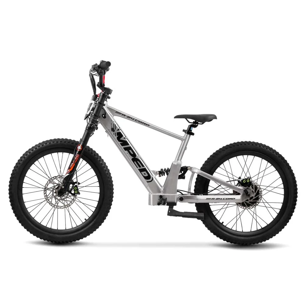 Amped A24 Comp Kids Electric Bike - Silver - Image 6