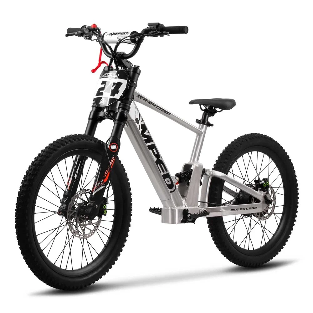 Amped A24 Comp Kids Electric Bike - Silver - Image 7