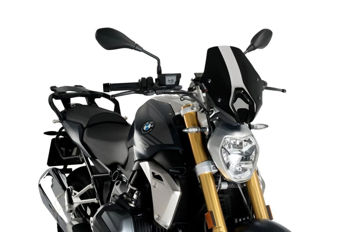 Puig Sport Screen | Black (Opaque) | BMW R 1250 R 2019>2022 (Without BMW screen support)