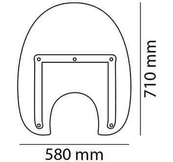 Customacces America III Universal Fork Mounted Windscreen | Clear - Image 2