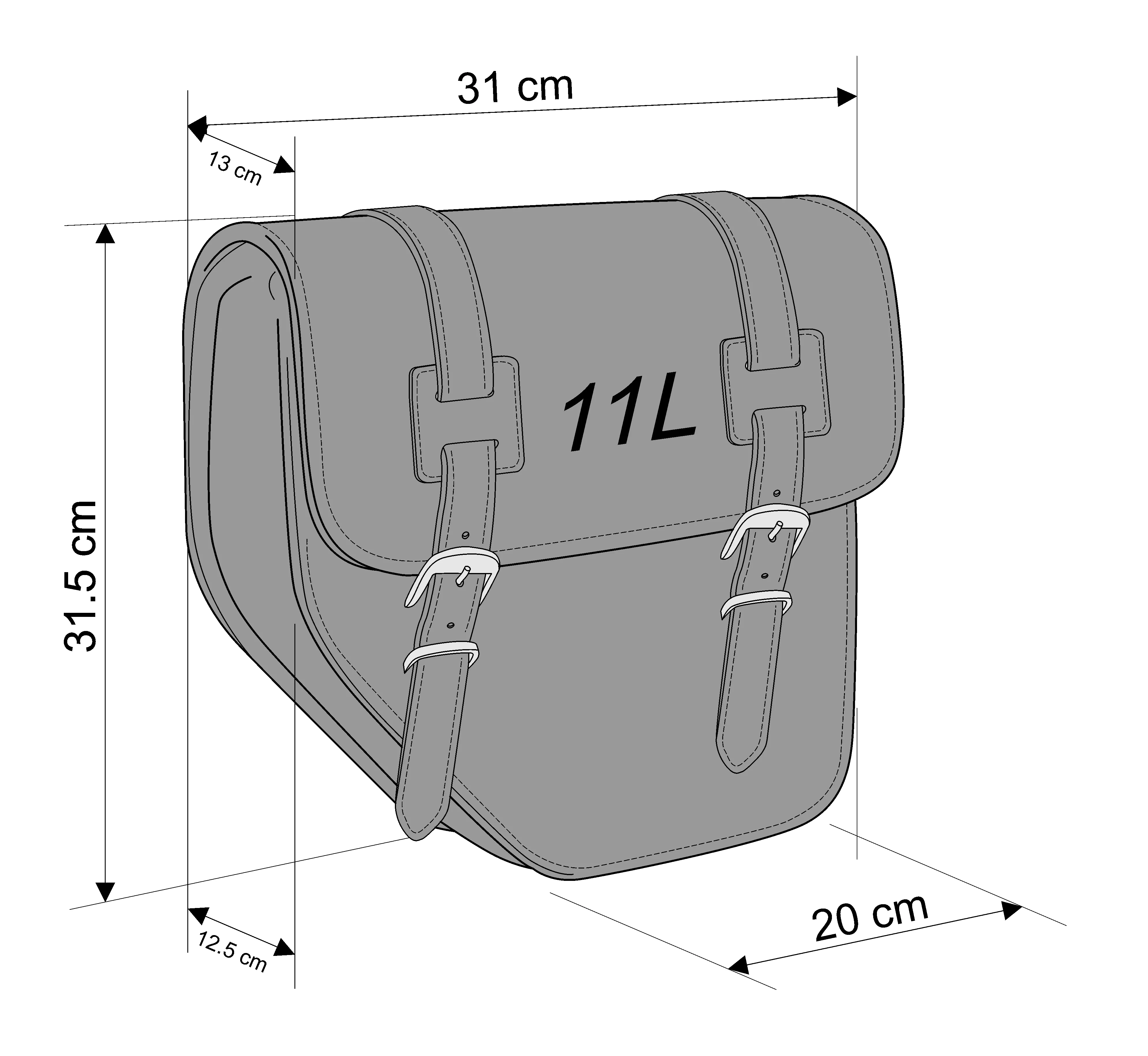 Customacces Ibiza Saddlebags Only - Left and Right Bags | Black - Image 2