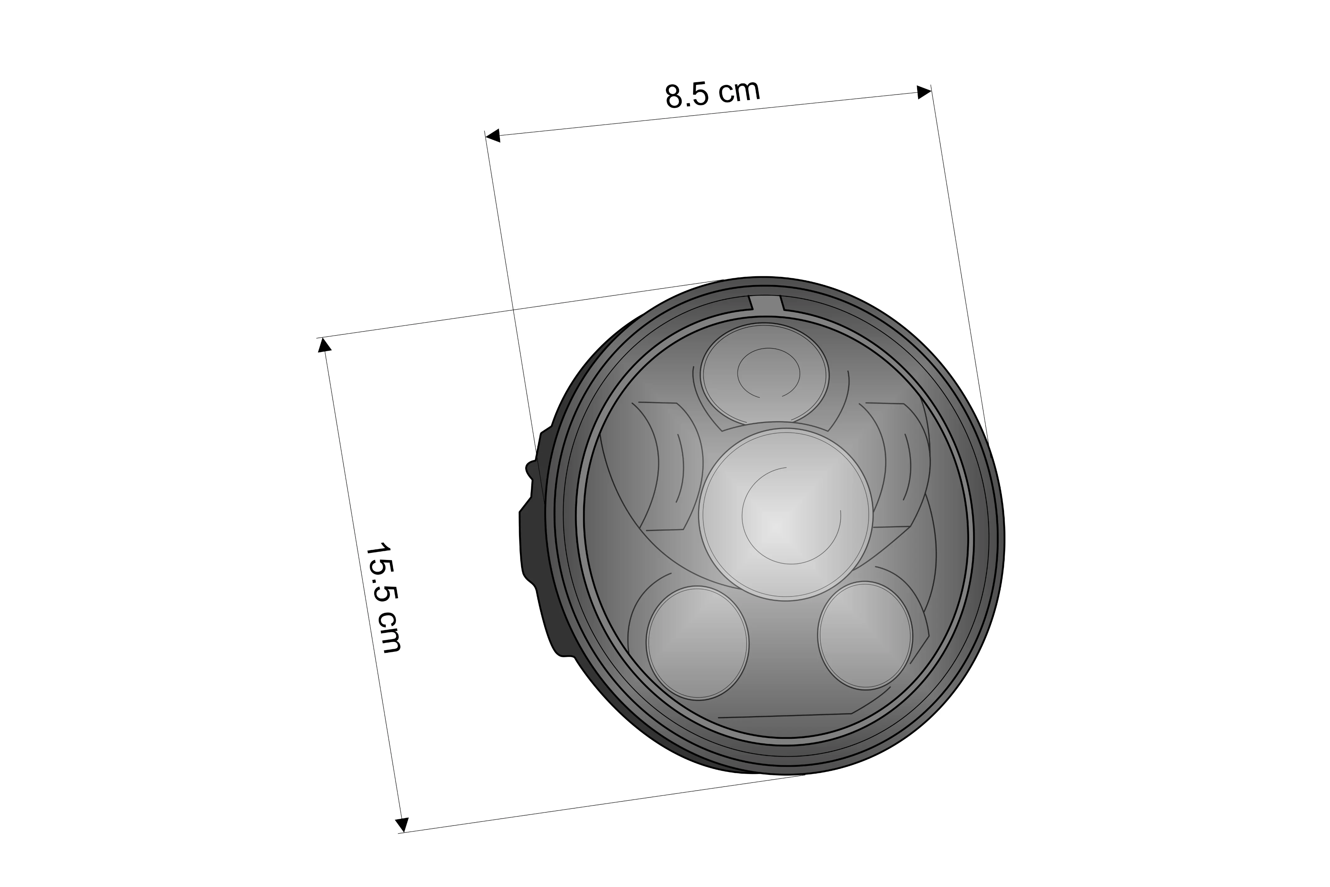 Customacces Ovni II Headlight | Black | Fits Various Harley Davidson Models - Image 8