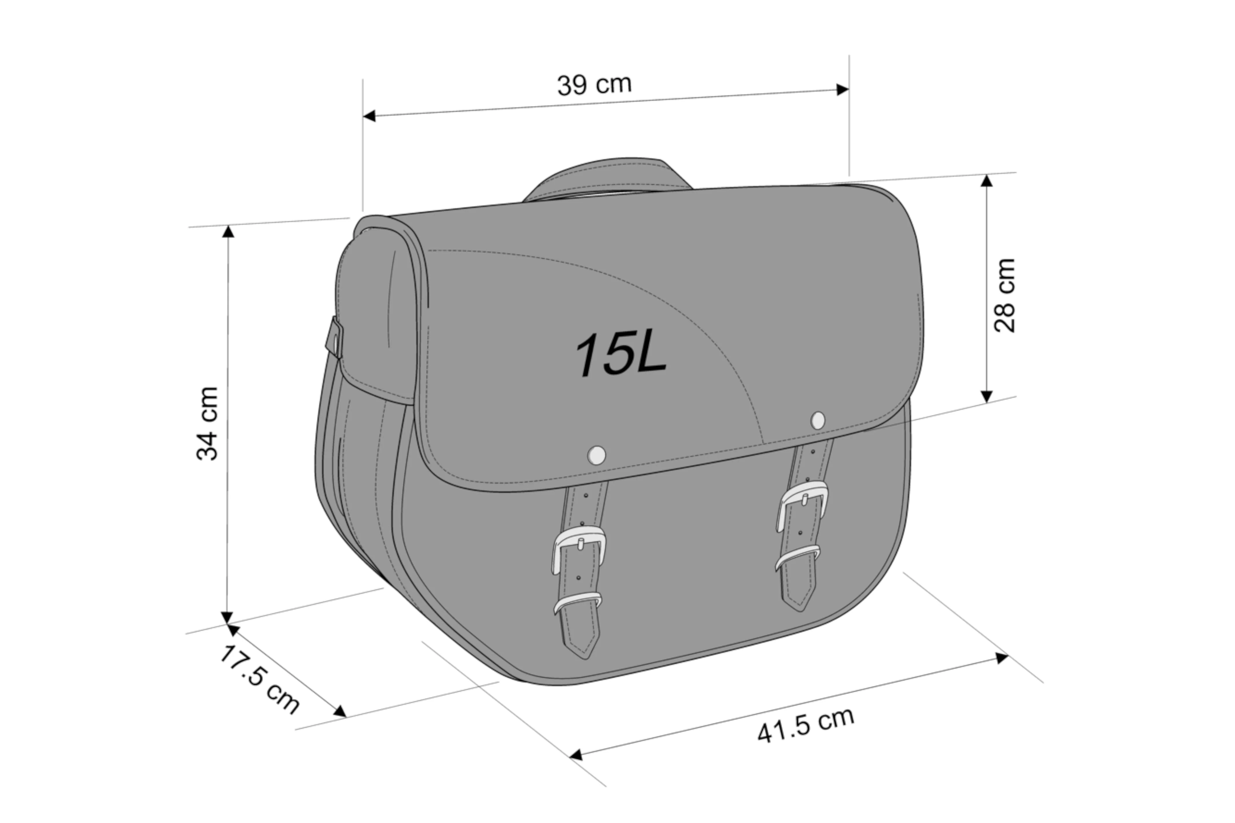 Customacces Sant Louis Saddlebags with Universal Support + Metal Bases - Left and Right Side | Black - Image 2