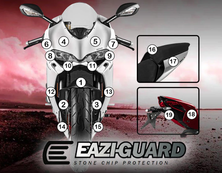 Eazi-Grip Stone Chip Protection Kit | Clear - Gloss | Ducati 959 Panigale 2016>2017