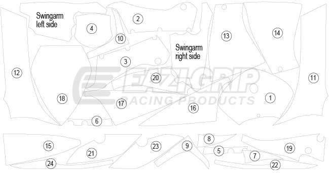 Eazi-Grip Stone Chip Protection Kit w/ Swing Arm Protection | Clear - Gloss | Honda NSF250R 2012>Current - Image 2