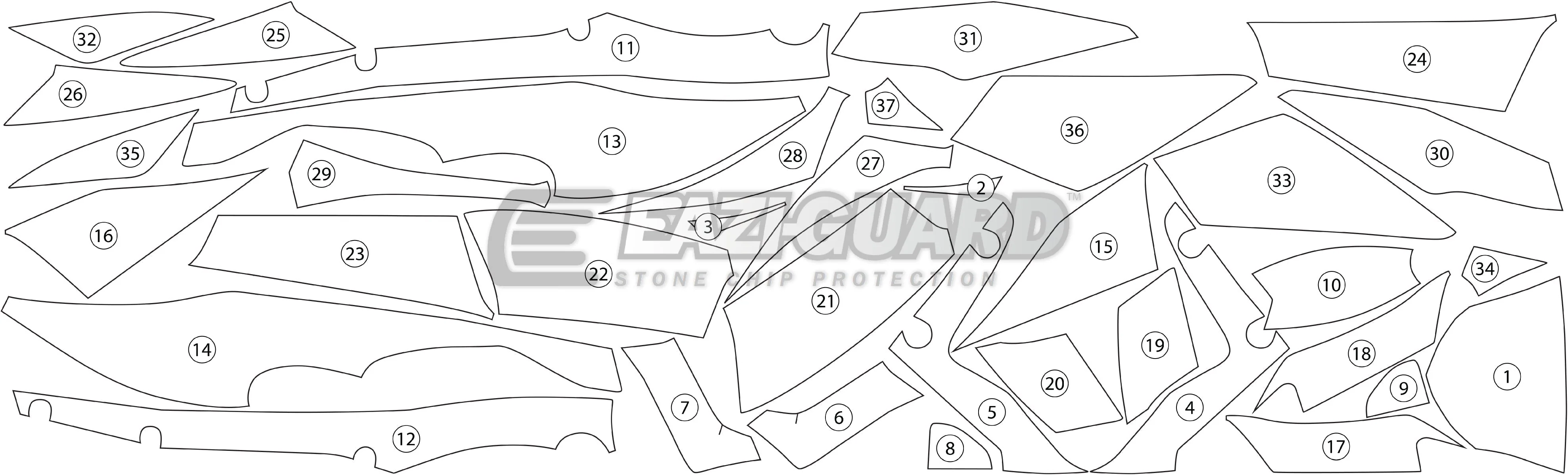Eazi-Grip Stone Chip Protection Kit | Clear - Gloss | Kawasaki Ninja H2 2015>2018 - Image 2