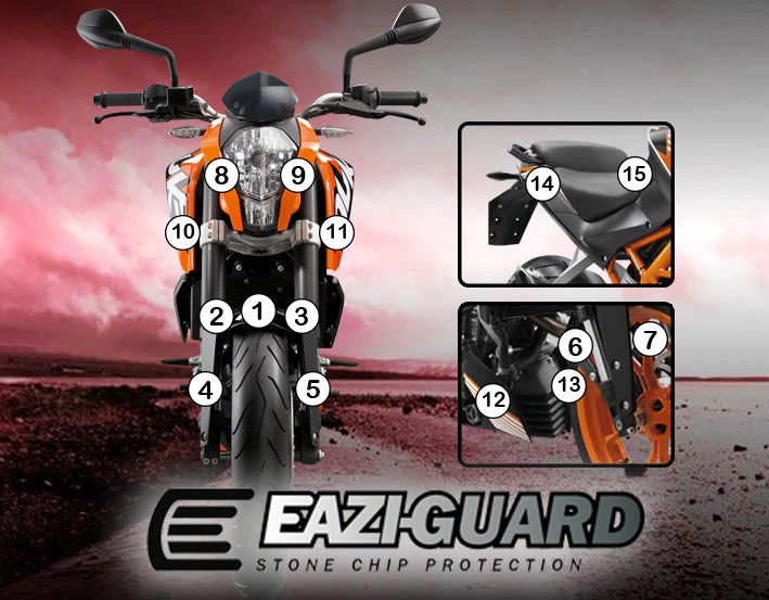 Eazi-Grip Stone Chip Protection Kit | Clear - Gloss | KTM 390 Duke 2013>2016 - Image 2