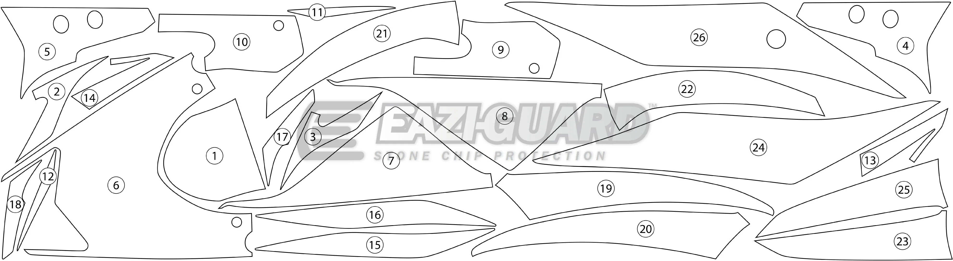 Eazi-Grip Stone Chip Protection Kit | Clear - Gloss | Yamaha YZF-R3 2019>Current - Image 2