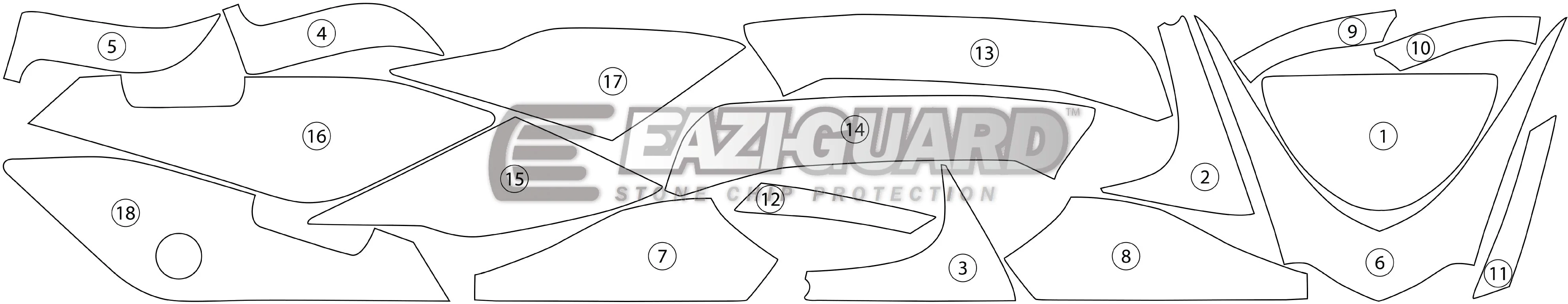 Eazi-Grip Stone Chip Protection Kit | Clear - Matte | Aprilia Tuono V4 2015>2017 - Image 2