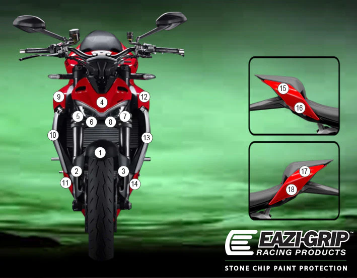 Eazi-Grip Stone Chip Protection Kit | Clear - Matte | Ducati Streetfighter V2 2022>Current