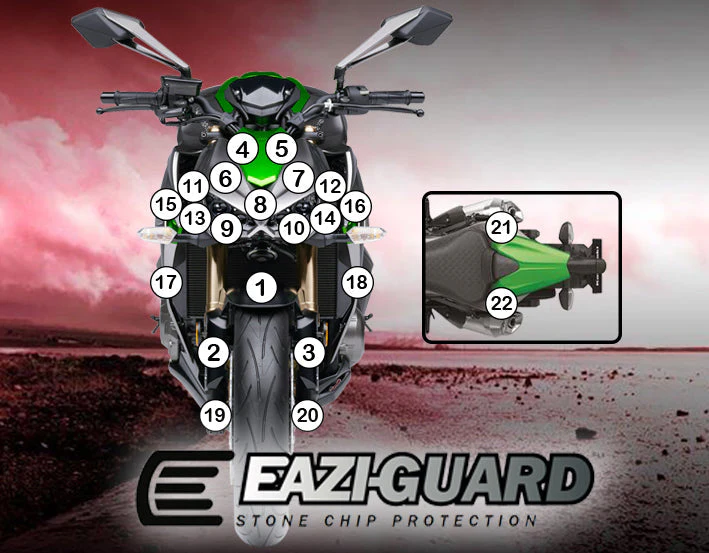 Eazi-Grip Stone Chip Protection Kit | Clear - Matte | Kawasaki Z 1000 2014>2017