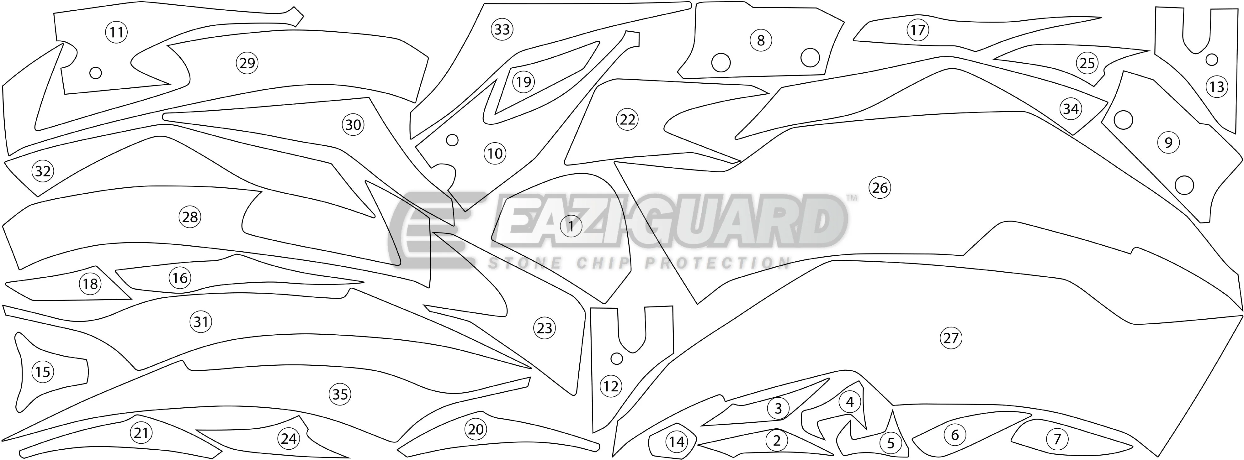 Eazi-Grip Stone Chip Protection Kit | Clear - Matte | Kawasaki Ninja ZX-6R 2019>2021 - Image 2