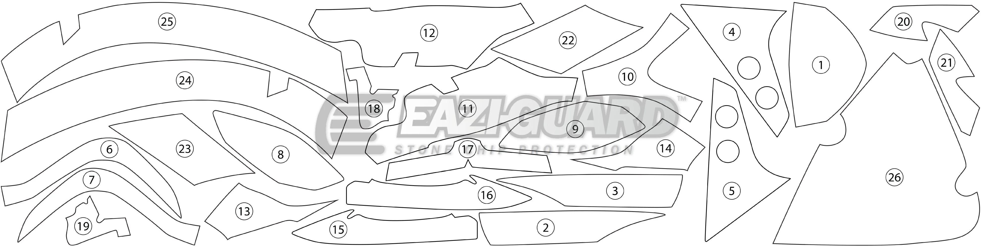 Eazi-Grip Stone Chip Protection Kit | Clear - Matte | Yamaha FJR 1300 2014>2020 - Image 2