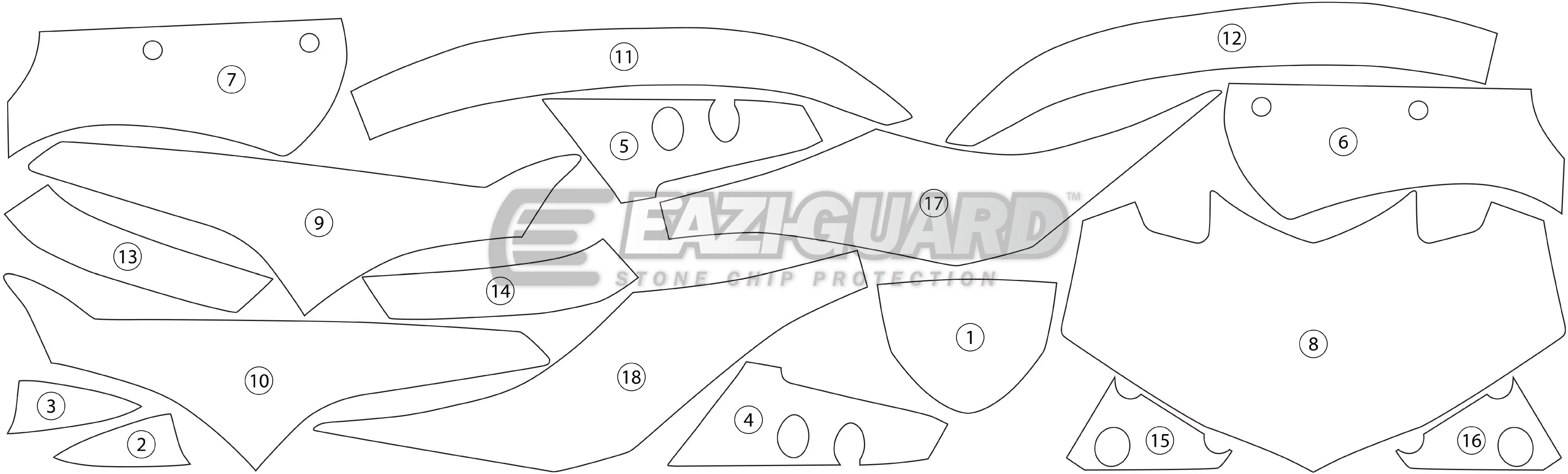 Eazi-Grip Stone Chip Protection Kit | Clear - Matte | Yamaha YZF-R1 2015>2019 - Image 2
