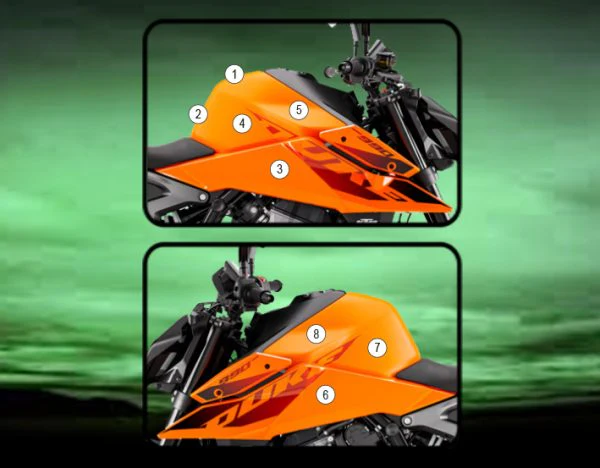 Eazi-Grip Tank Paint Protection Kit | Clear - Matte | KTM 990 Duke 2024>Current