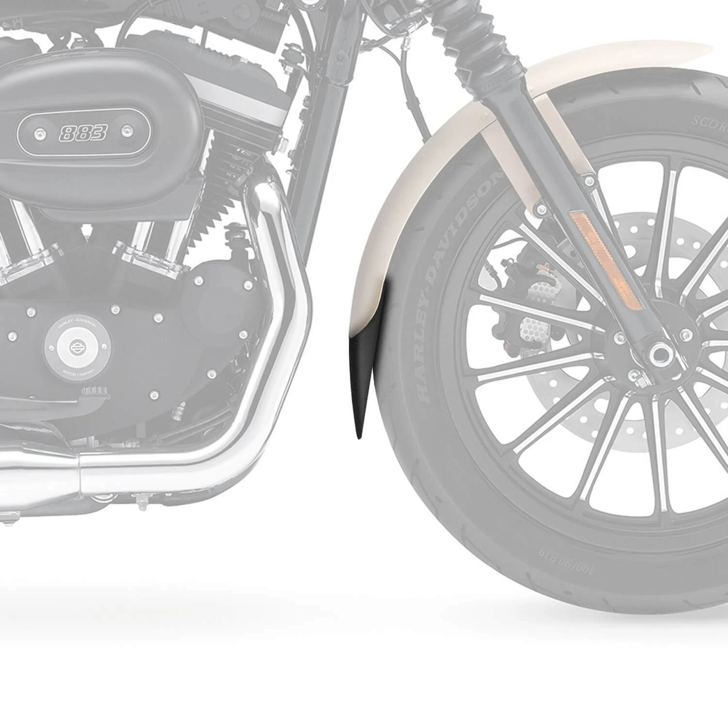 Pyramid Extenda Fenda | Matte Black | Harley Davidson Softail Deuce (FXSTD) 1999>2007