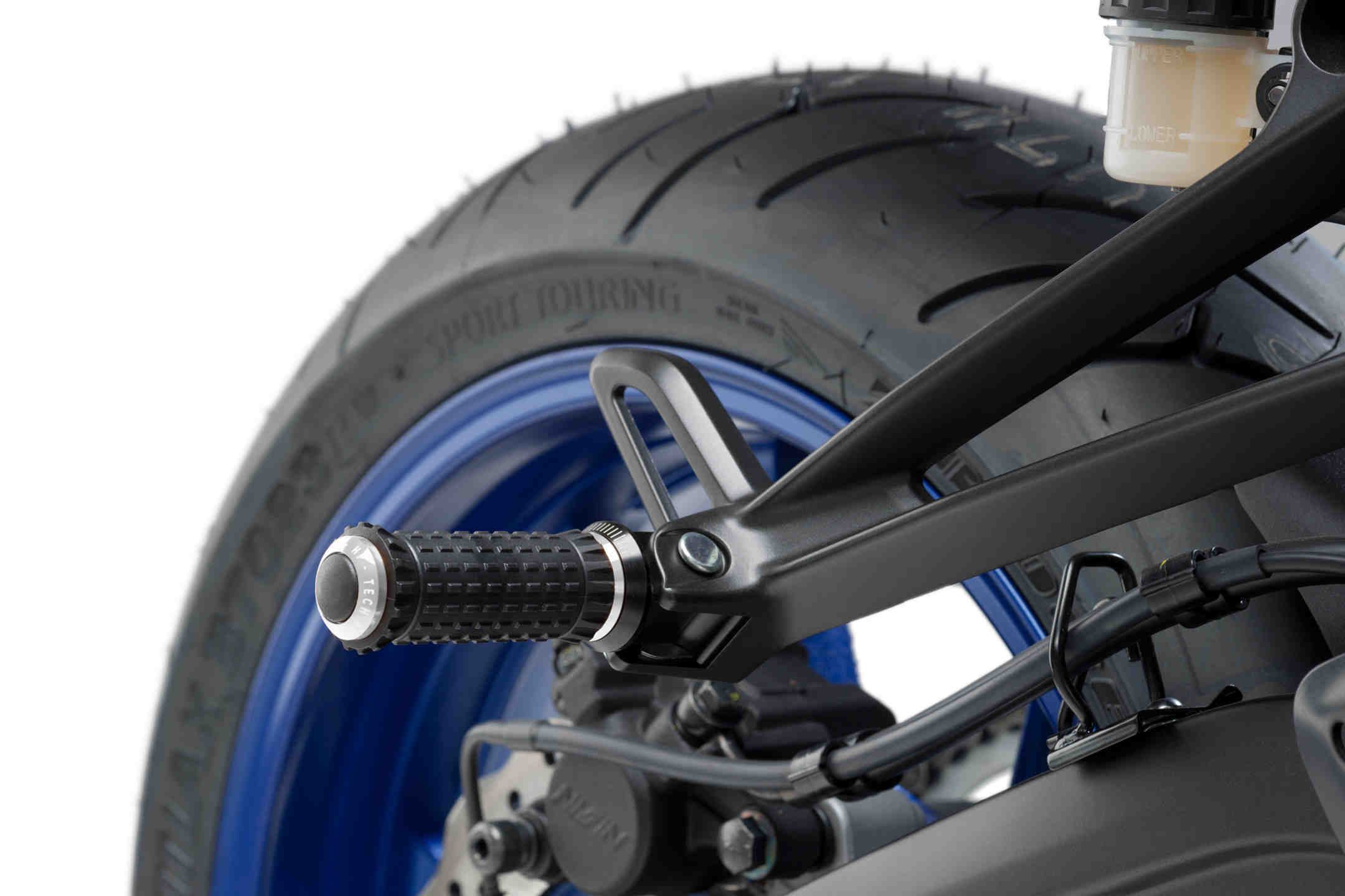 Puig R-Fighter S Footpegs | Silver with Removable Black Rubber Grip - Image 3