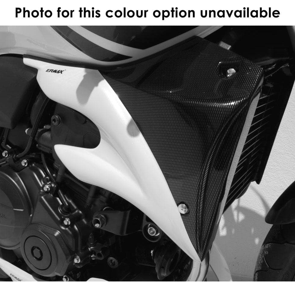 Ermax Radiator Cheeks | Metallic Black/Carbon Look (Diablo Black) | Honda CB 600 F Hornet 2007>2010