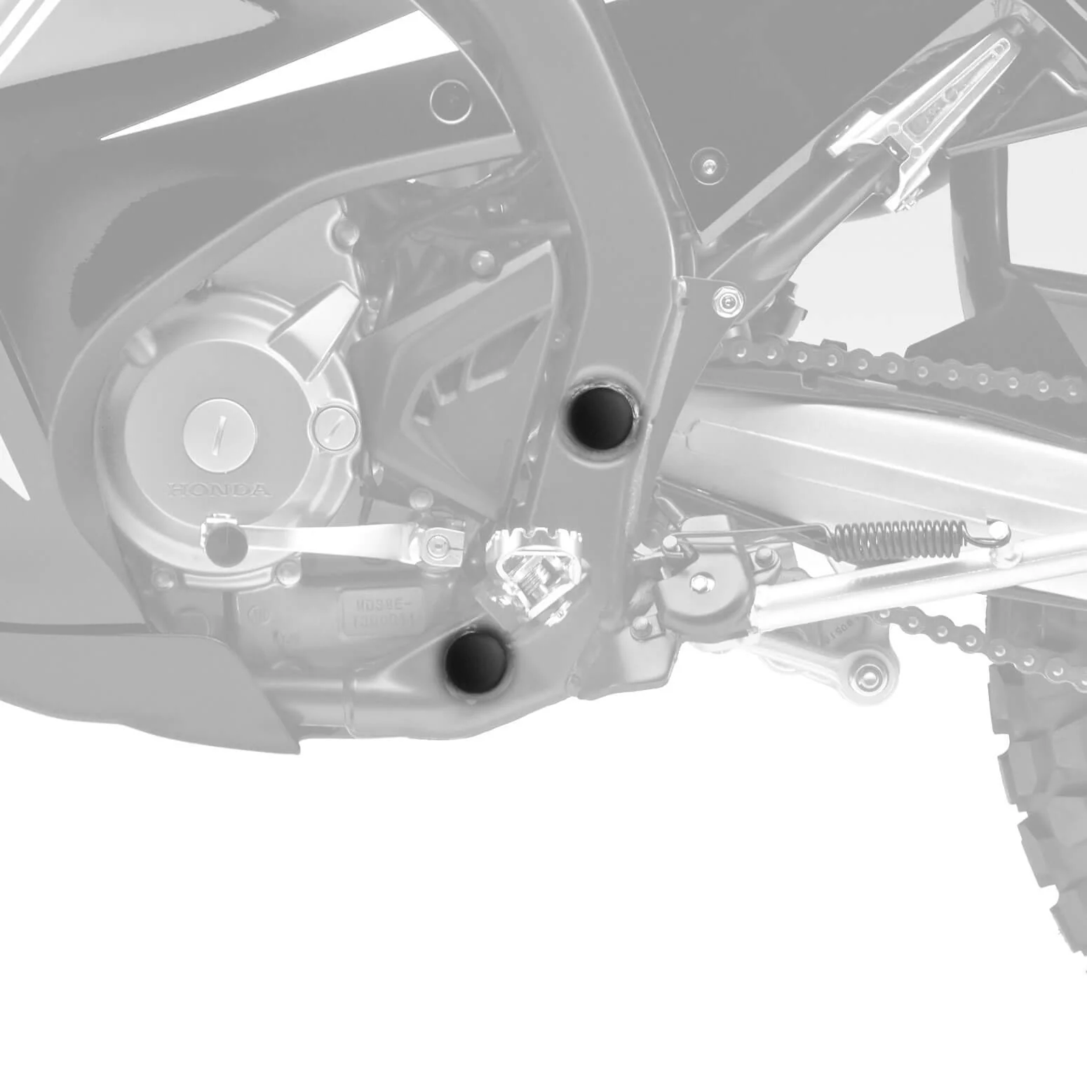 Pyramid Frame End Caps | Matte Black | Honda CRF 250 L 2012>Current - Image 3