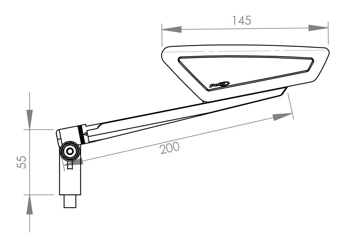 Puig Hypernaked Mirror Left - M10 Fitment | Black - Image 4