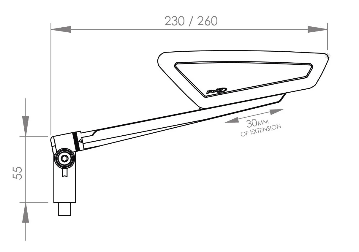 Puig Hypernaked Mirror Left - M10 Fitment | Black - Image 5