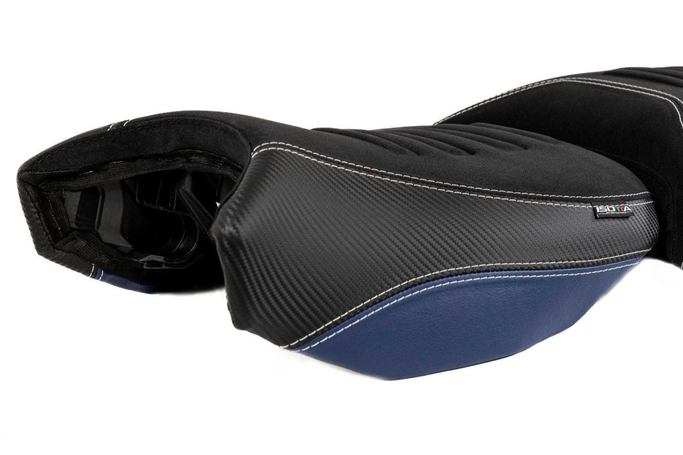 Isotta Comfort Riders Seat with Prostate Channel | Black/Blue/Red - Trophy | BMW R 1250 GS incl. Adventure 2019>2023