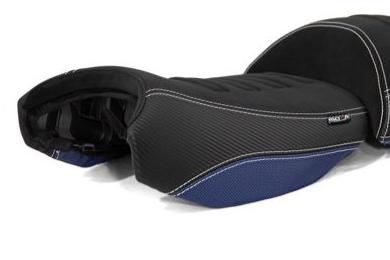Isotta Comfort Riders Seat with Prostate Channel - Lowered | Black/Blue/Red - Trophy | BMW R 1250 GS incl. Adventure 2019>2023