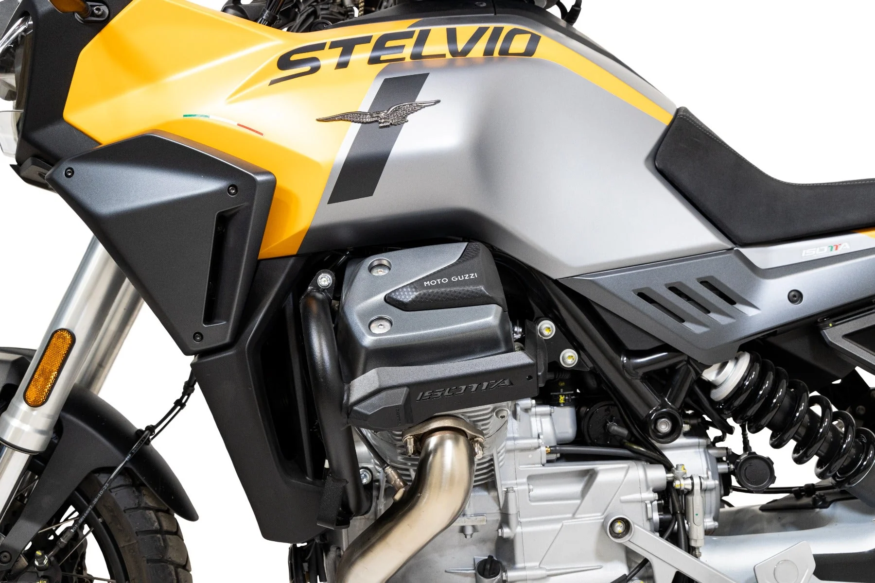 Isotta Crash Protection Bars With LEDs | Black | Moto Guzzi Stelvio 2024>Current - Image 3