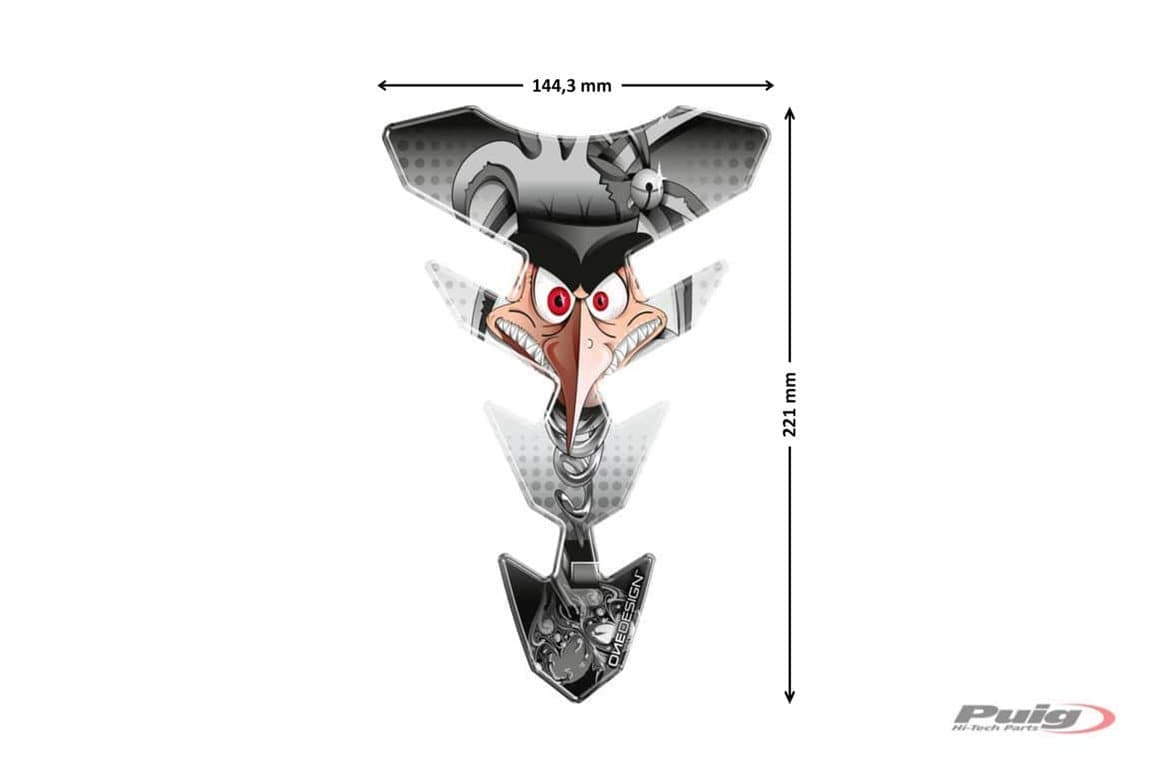 Puig Joker Graphic Tank Pad Sitck Fit | Grey - Image 3