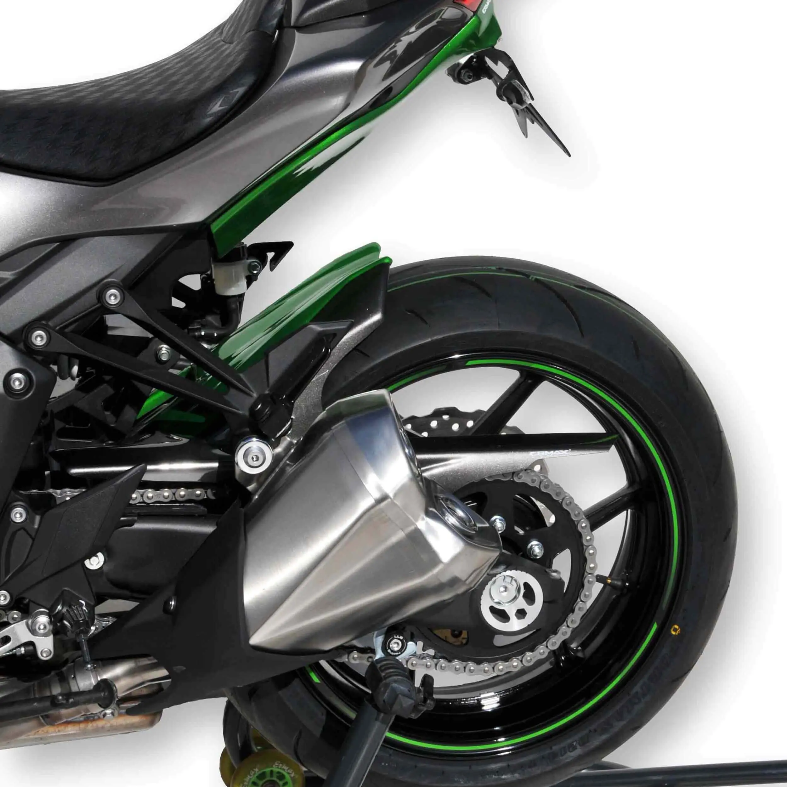 Ermax Hugger | Metallic Green/Metallic Grey (Golden Blazed Green/Graphite Grey) | Kawasaki Z 1000 2014>2014 - Image 2
