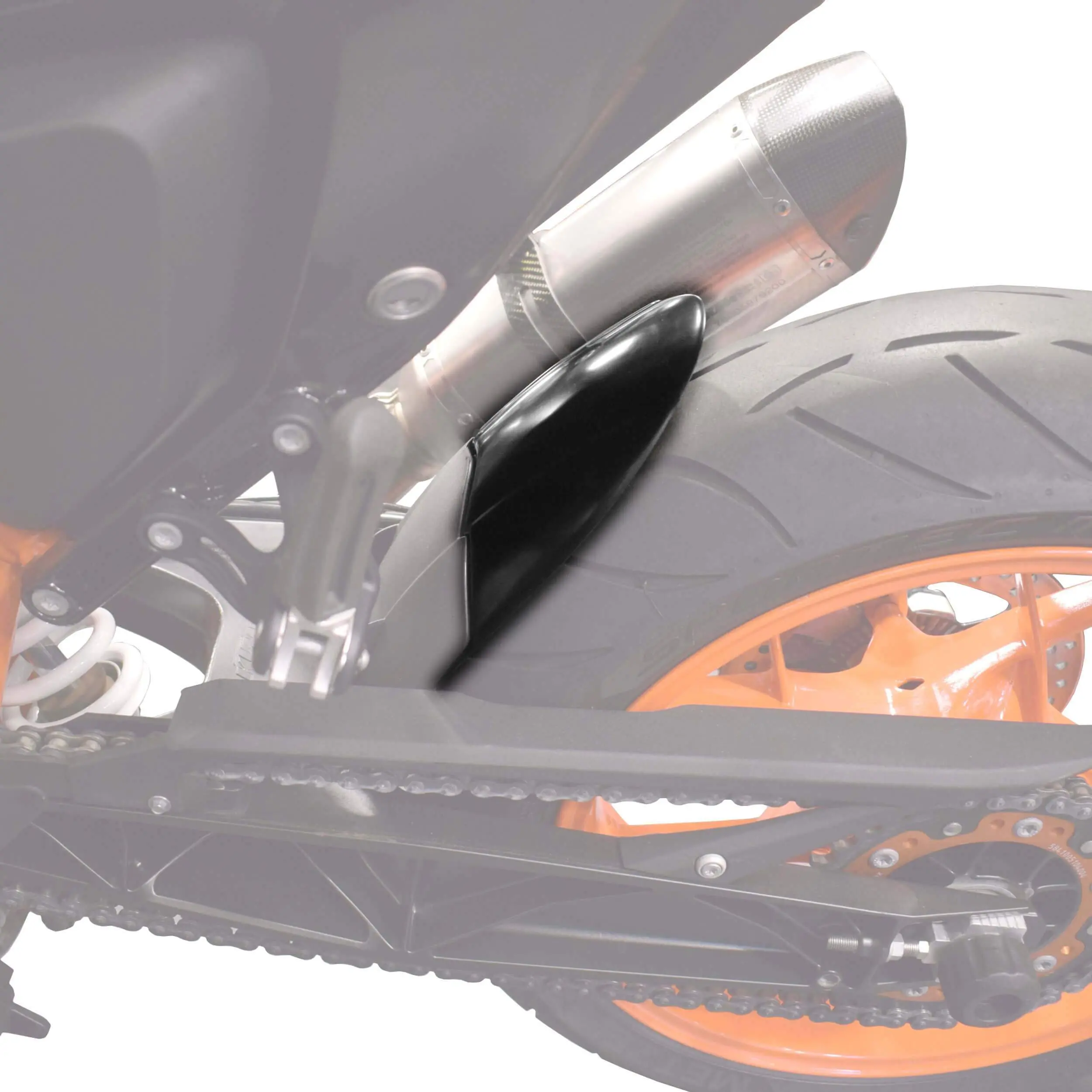 Pyramid Hugger Extension | Matte Black | KTM 125 Duke 2017>2023 - Image 3