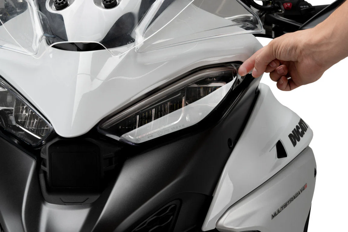 Puig Adhere Headlight Guard | Clear | Ducati Multistrada V4 (incl. Pikes Peak/Rally) 2021>Current - Image 2