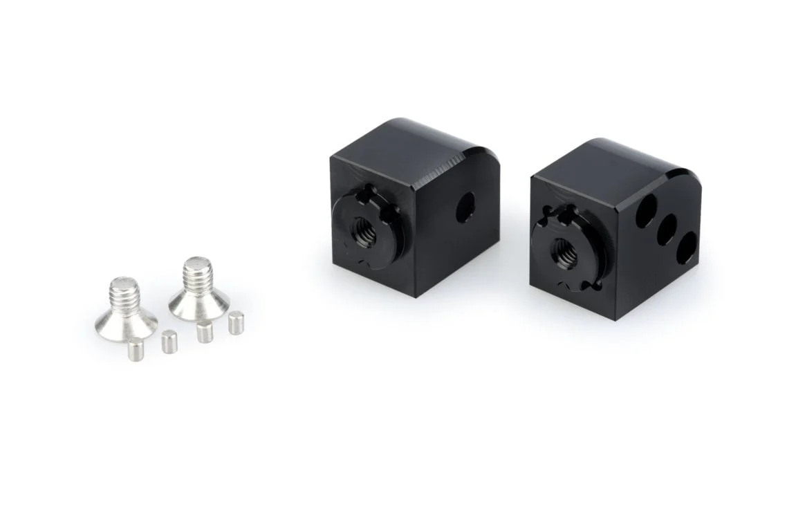 Puig Adjustable Passenger Footpeg Adaptor | Black | Fits Various Kawasaki Models
