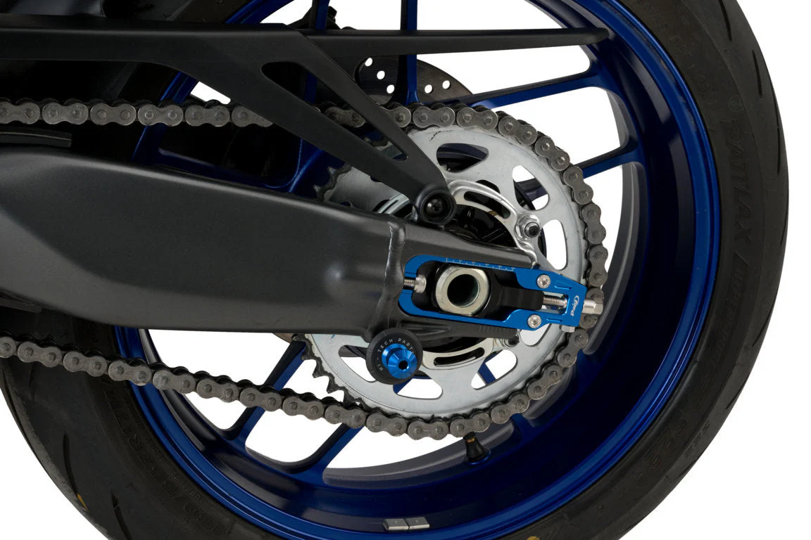 Puig Aluminium Chain Tensioner | Blue | Yamaha MT-09 SP 2021>2023 - Image 3