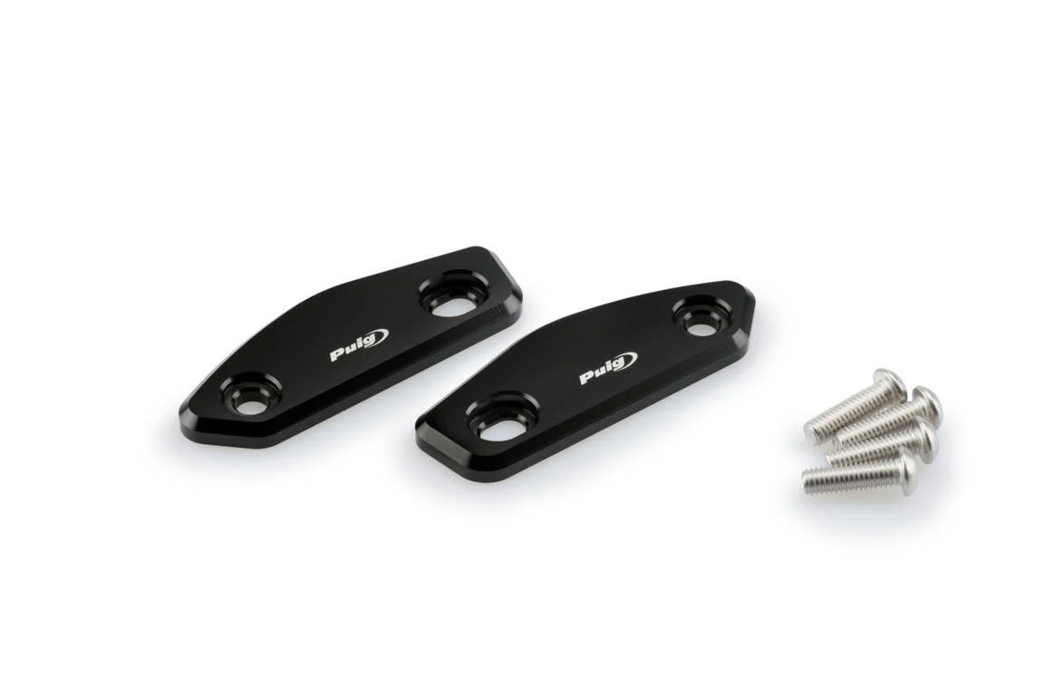 Puig Aluminium Mirror Caps | Black | Suzuki GSX-R 250 2017>2019