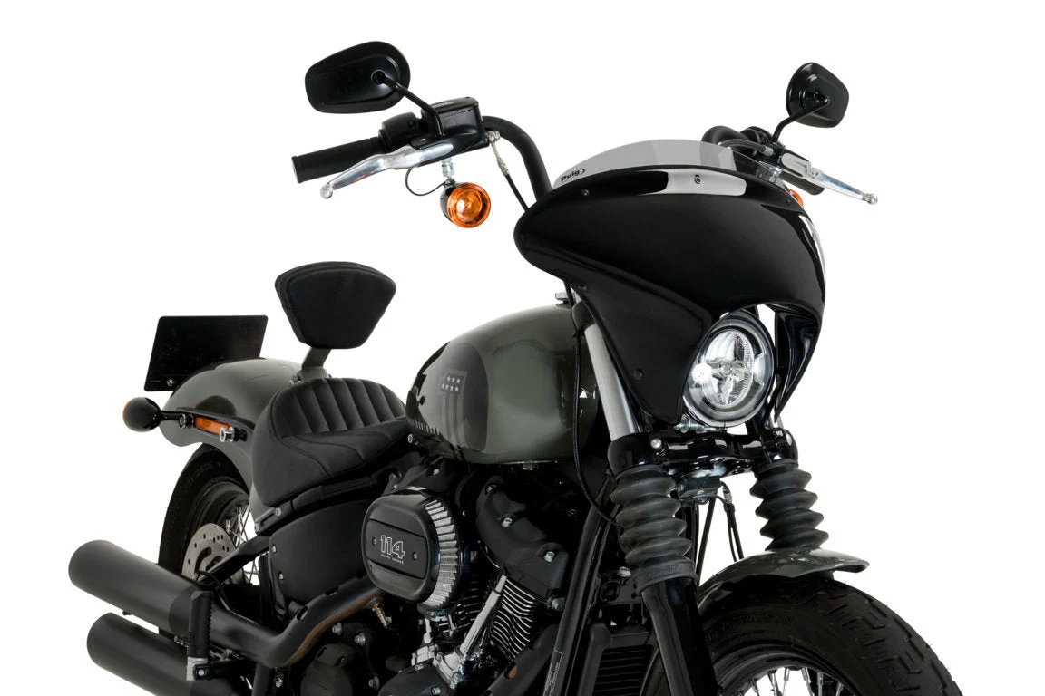 Puig Batwing SML Sport Screen | Light Smoke | Harley Davidson Softail Street Bob (FXBB) 2021>Current