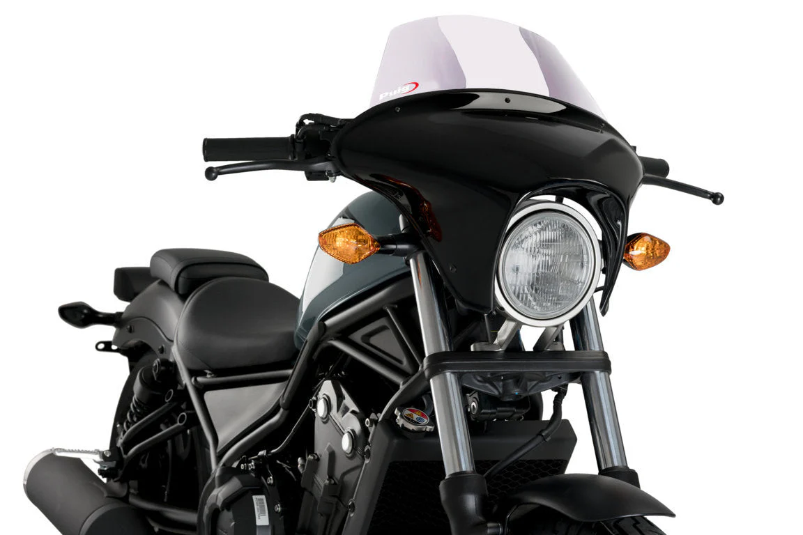 Puig Batwing SML Touring Screen | Black/Clear | Honda CMX 500 Rebel 2017>2019