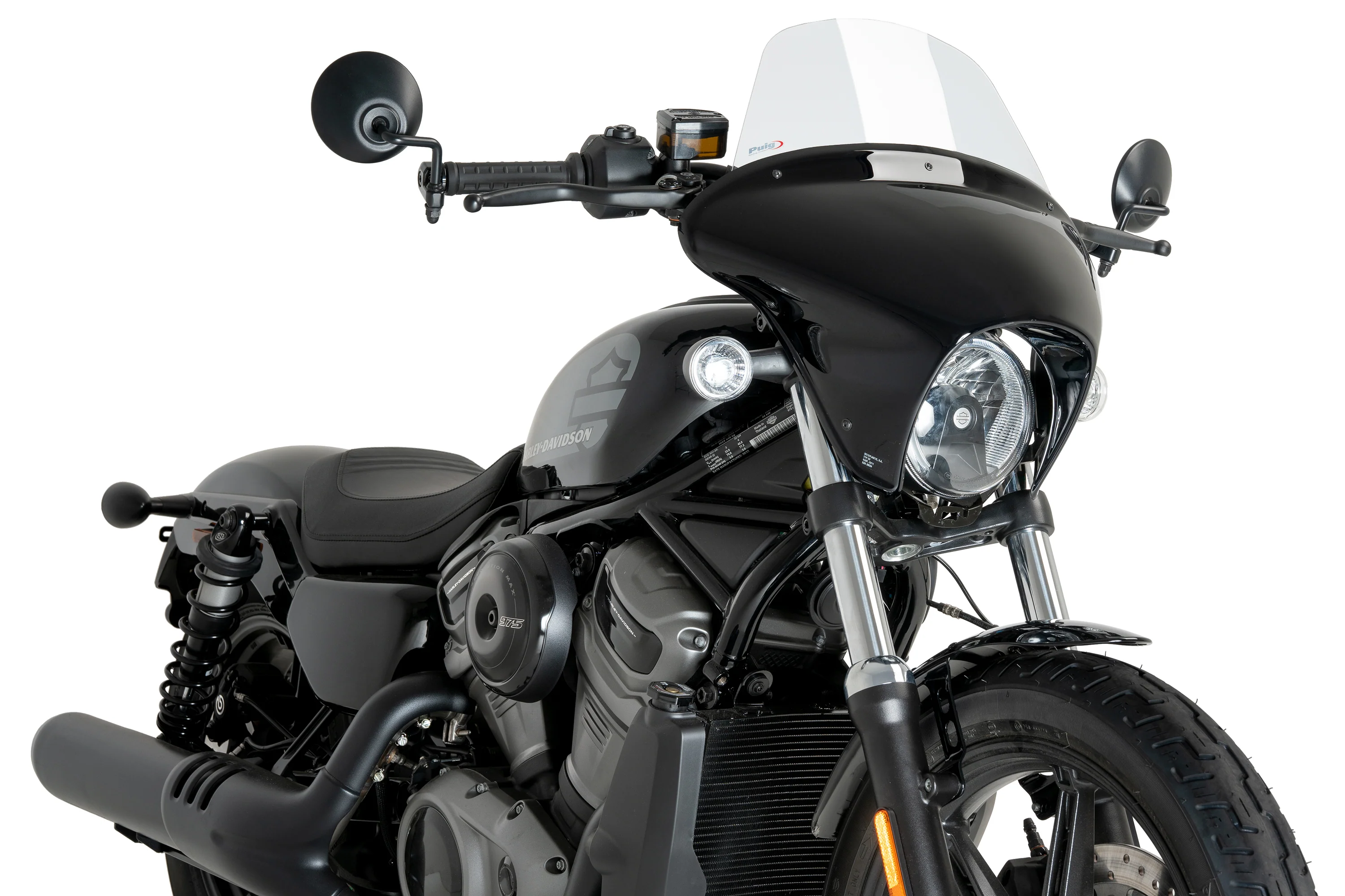 Puig Batwing SML Touring Screen | Gloss Black/Clear | Harley Davidson Nightster Special (RH975S) 2023>Current