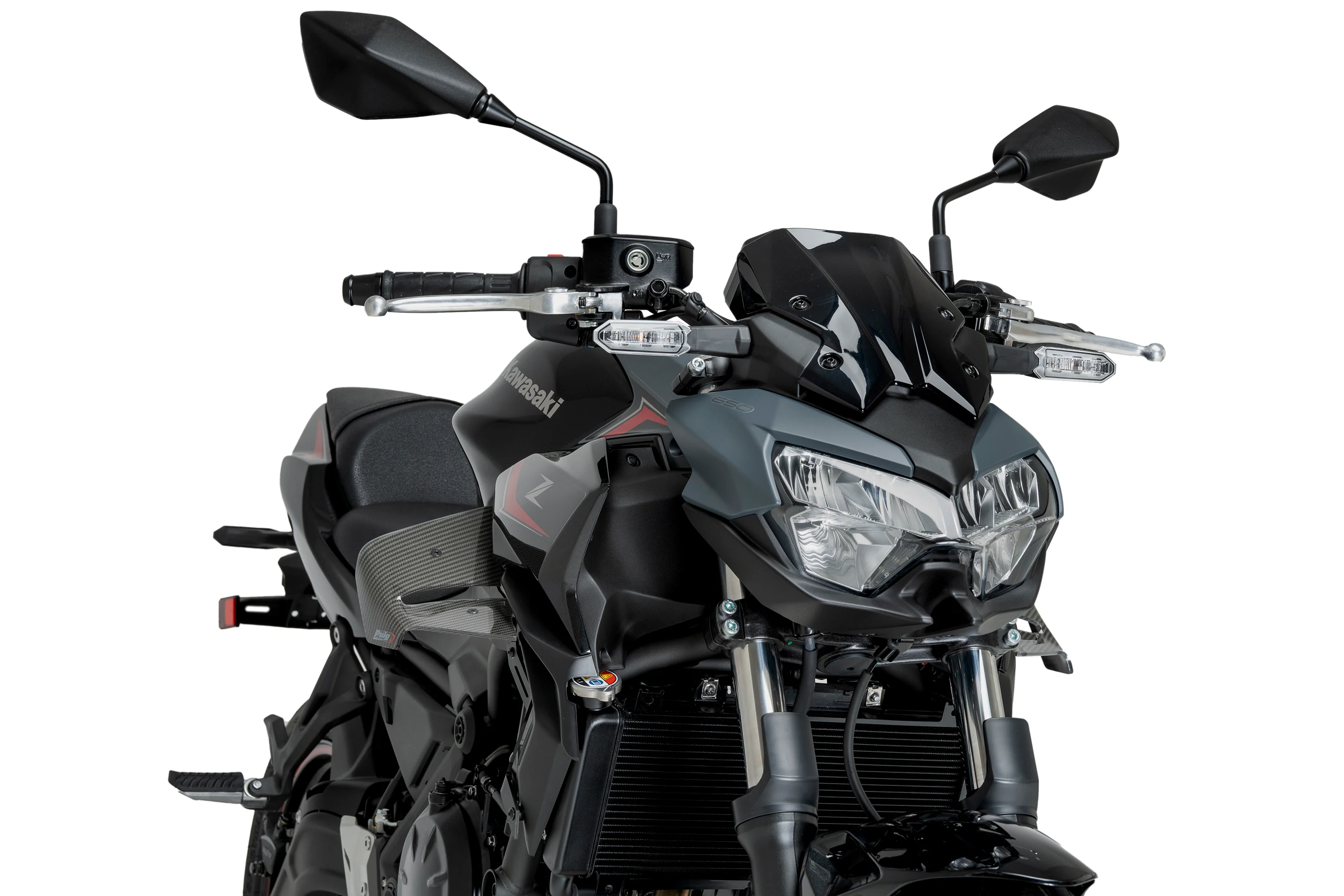 Puig D12 Side Downforce Wings | Carbon Look | Kawasaki Z650 2020>Current