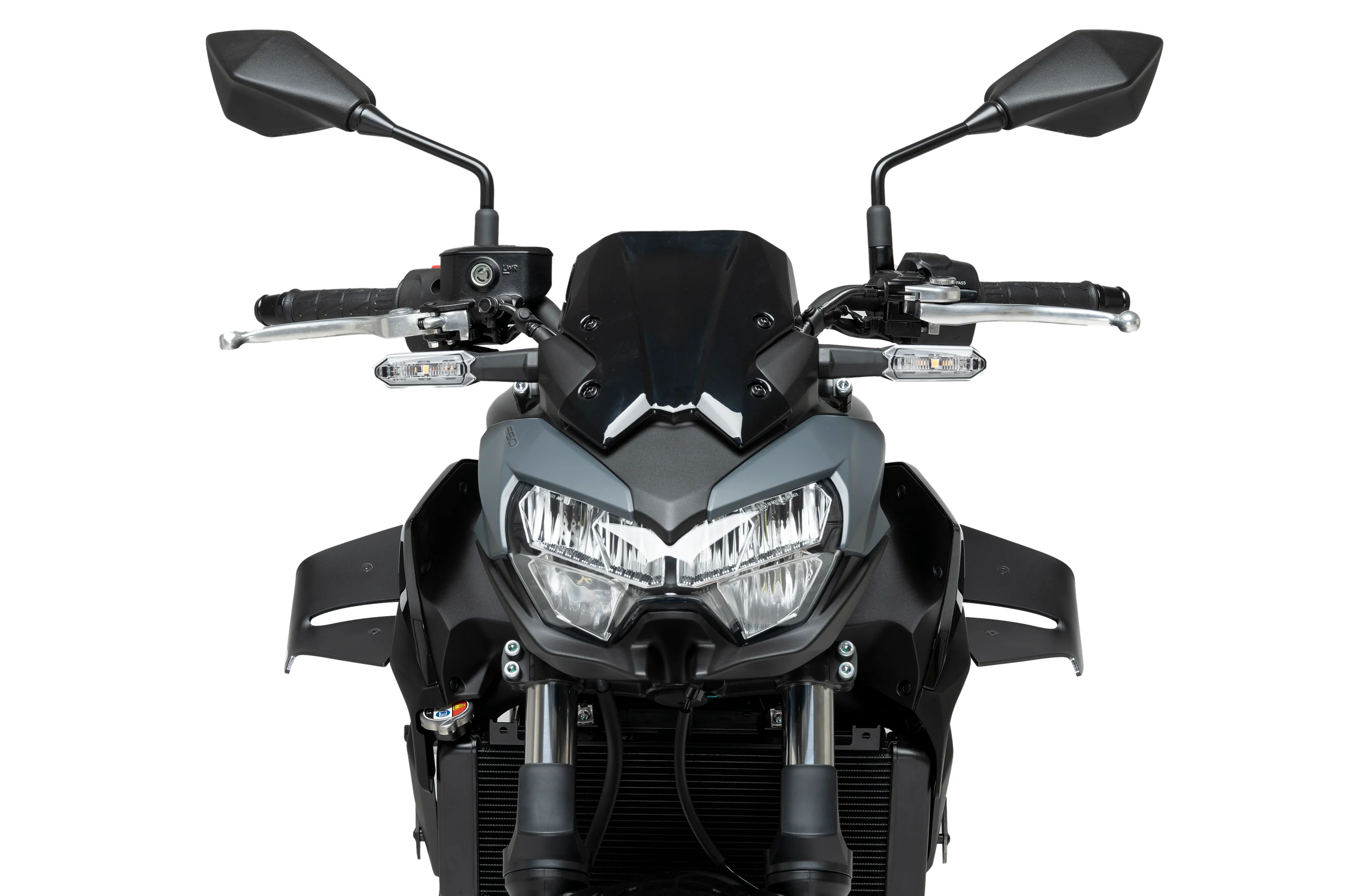 Puig D12 Side Downforce Wings | Matte Black | Kawasaki Z650 2020>Current - Image 2