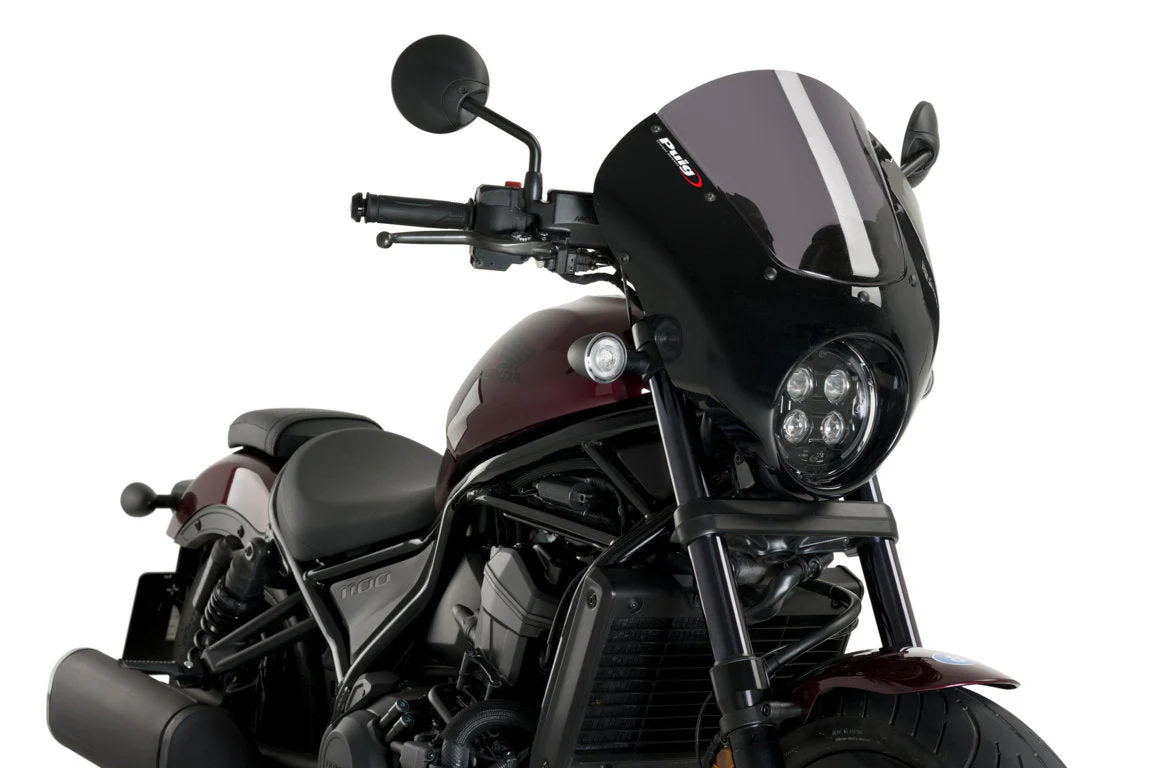 Puig Dark Night Semifairing | Gloss Black/Dark Smoke | Honda CMX 1100 Rebel 2021>