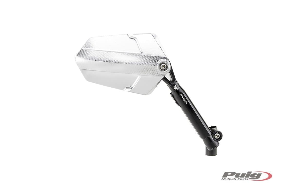 Puig Explorer Mirror Right - M10 Fitment | Black/Aluminium