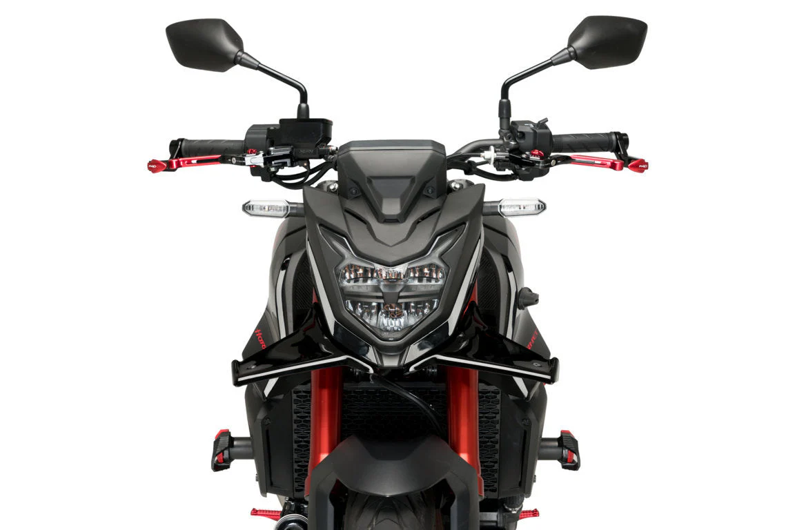 Puig Front Downforce Wings | Gloss Black | Honda CB750 Hornet 2023>2024 - Image 3