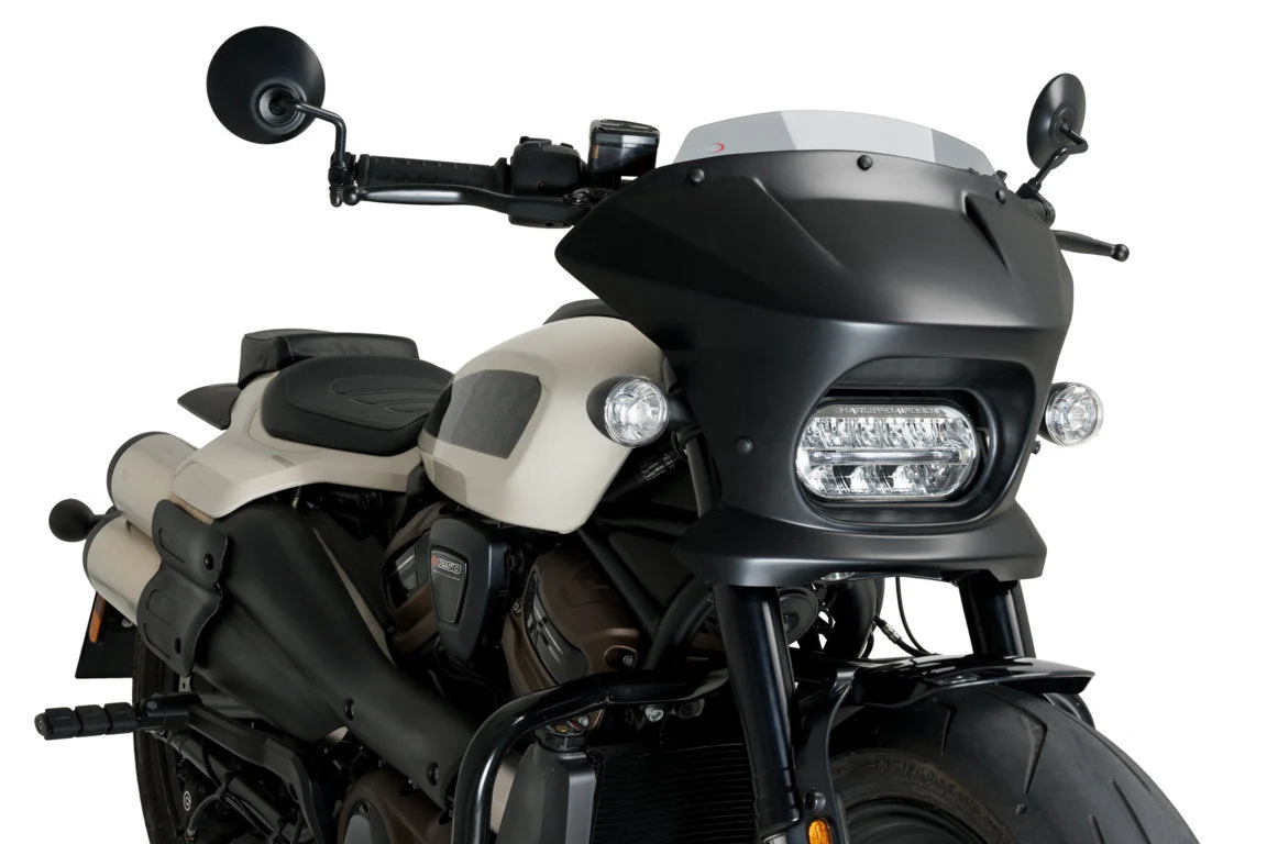 Puig Fury Sport Semifairing | Matte Black/Light Smoke | Harley Davidson Sportster S (RH1250S) 2021>Current
