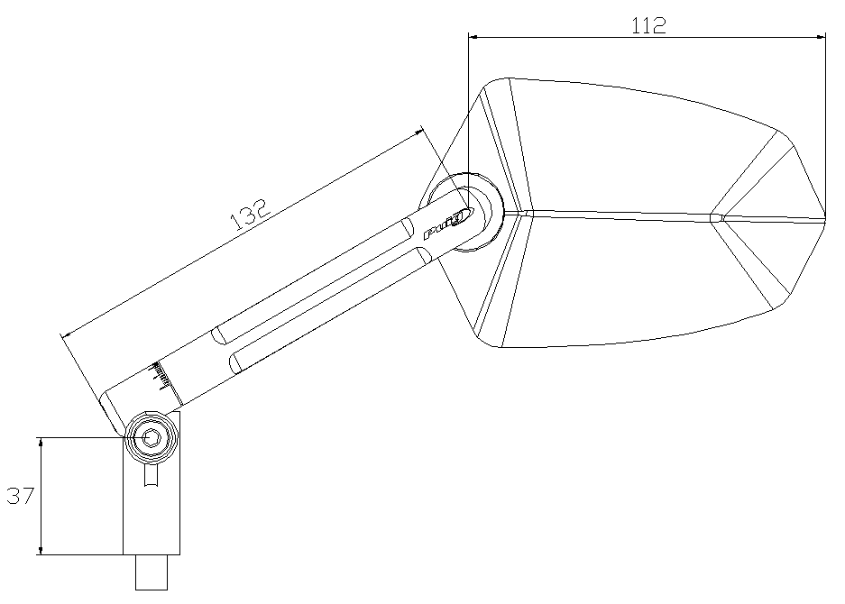 Puig GT.1 Mirror Left - M10 Fitment | Aluminium/Black - Image 3