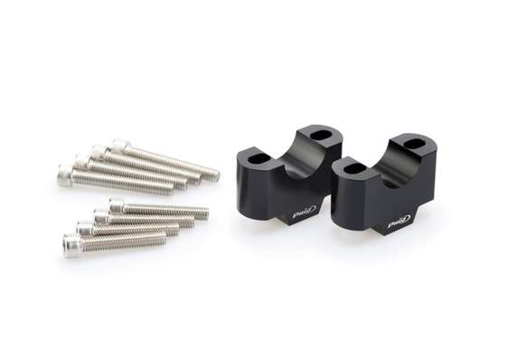 Puig Handlebar Risers - 30mm Rise | Black | Fits Various Models