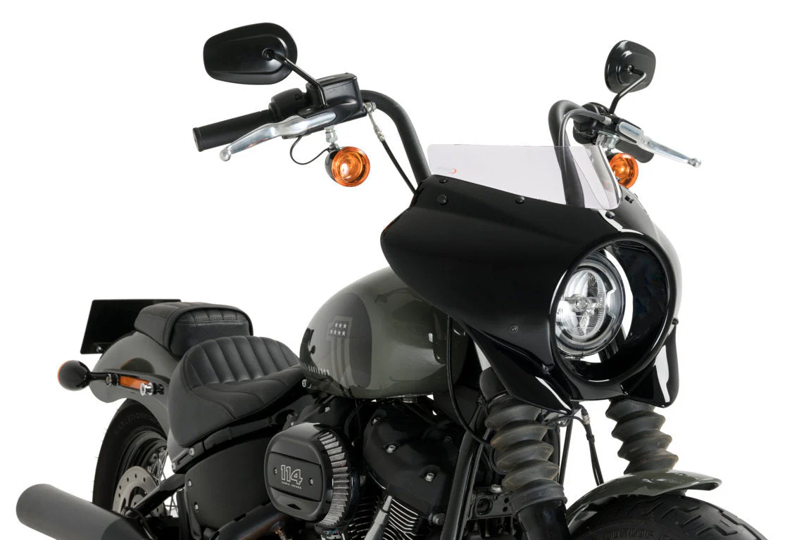 Puig Mirage Sport Screen | Gloss Black/Clear | Harley Davidson Softail Street Bob (FXBB) 2021>Current