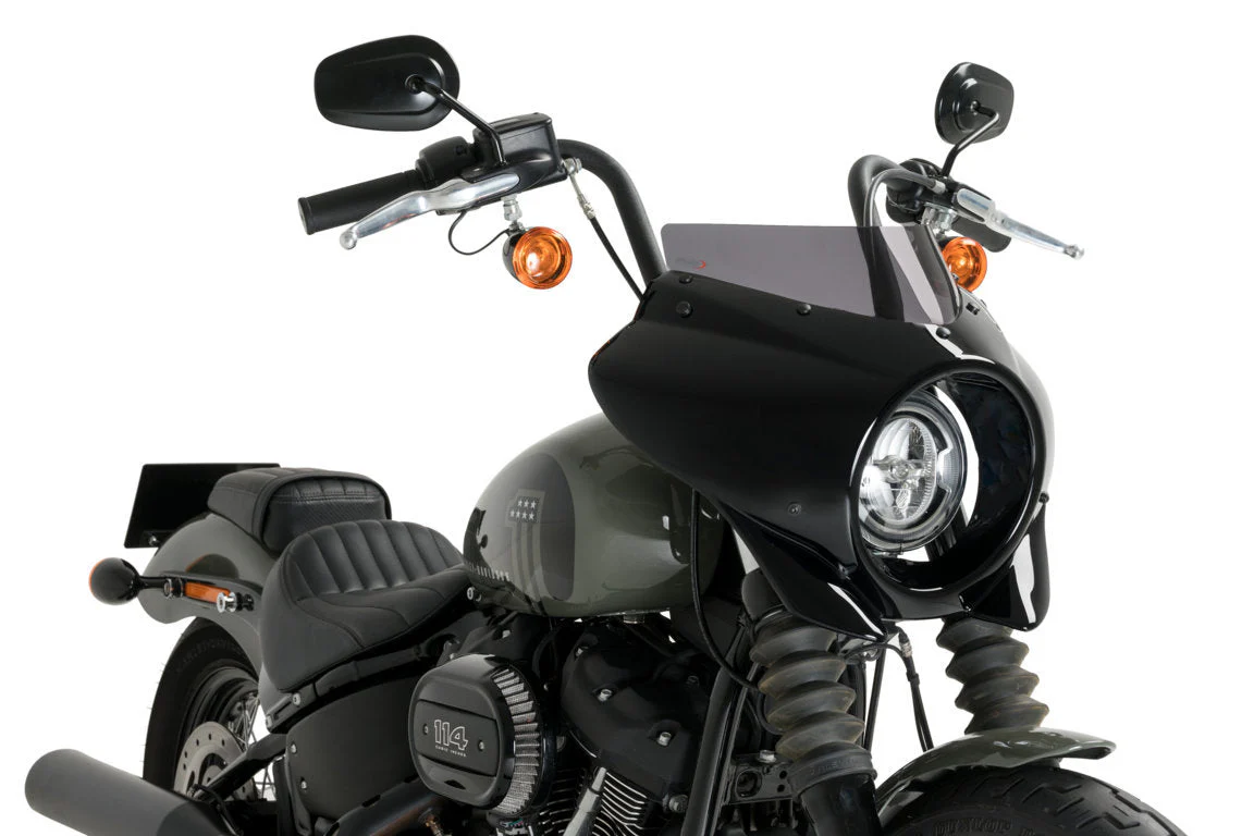Puig Mirage Sport Screen | Gloss Black/Dark Smoke | Harley Davidson Softail Street Bob (FXBB) 2021>Current